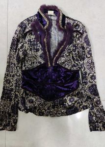 Purple Velvet Corset Jacket