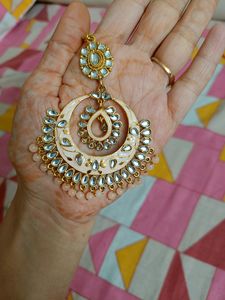 Combo of Maangtika beads pink, ad mangtika