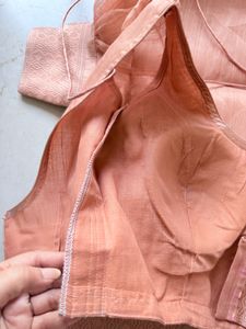 Unused Peach Saree