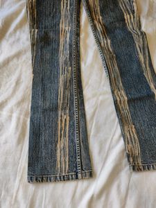 Vintage Stripped Flare Leg Jeans