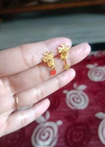 Gold-toned Floral Design Earrings