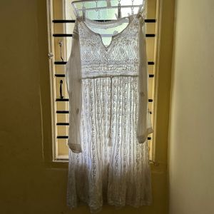 Beautiful White Chikankri Kurti