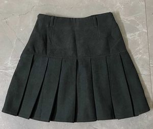 Pleated Black Mini Skirt