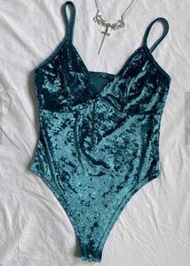 Teal Velvet Bodysuit