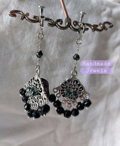 Purple/Black Theme Handmade Earrings