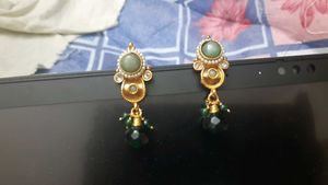 Sage Plus Bottle Green Necklace Set With Earrings