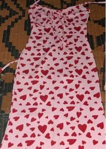 Pink Heart Print Dress