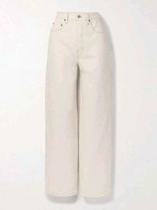 Cream Cargo Wide Leg Jeans