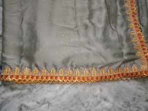 Grey Work Saree