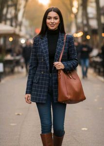 Plaid Blazer Shein