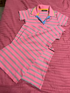 Striped Polo Midi Dress