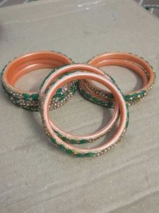 Bangle Set - Peach and Green
