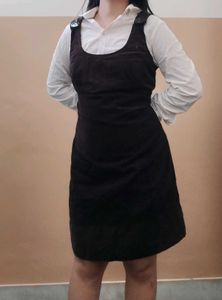 Brown Pinafore Dress