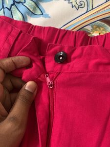 Hot Pink Cotton Jeans