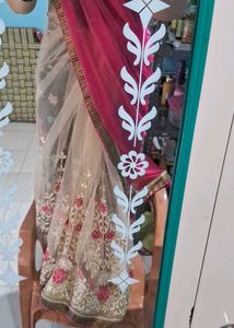 Half Shade Beautiful Work Saree &amp;Beautifu Blouse