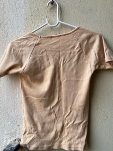 Cute Beige ribbed T-Shirt