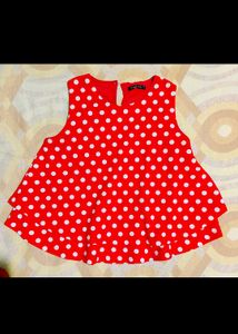 Red Polka Dot Sleeveless Top