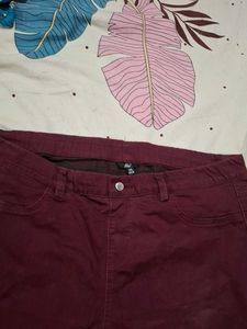 waist 36 Inches  Burgundy Slim Fit Pants on sale