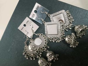 Silver Tone Fashion Earrings