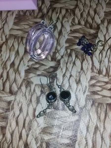 Dangling Black Stone Earrings