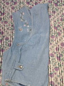 Floral Denim Vest