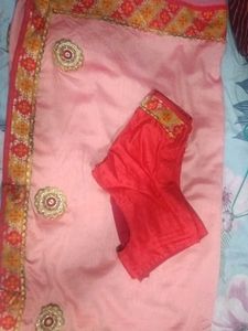 Peach Saree with Embellishments