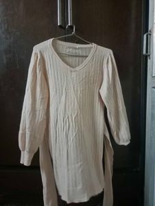 Cream Wrap Dress Aesthetic - Size XS To Large