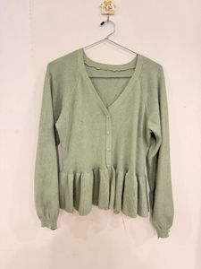 Peplum Green Sweater