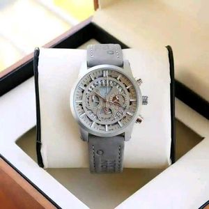 MONT BLANC  MENS GREY LEATHER BELT WATCH