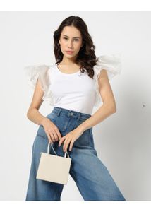 Frill sleeves body suit