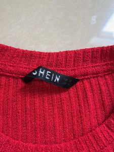 Red Ribbed Crop Top