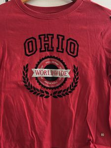Red Graphic Ohio Crop Top