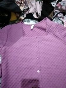 Mauve Button-Down Top