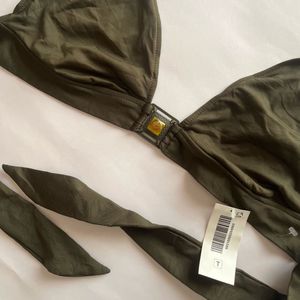 Olive Halter Bikini Top