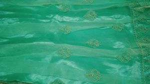Elegant Mint Green Ethnic Semi Stitch lenhga Gown