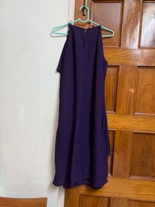 Purple Dress with Embellished Neck