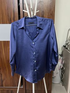 M&S Collection Blue Satin Blouse