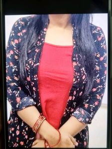 Black Flower Printed Shirt Girl