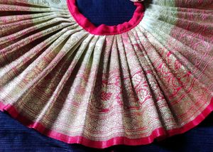 Pink &amp; Gold Brocade Radha Rani Lehenga