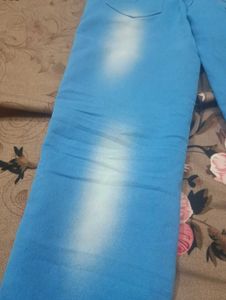 Blue Jeans with Striped Detail