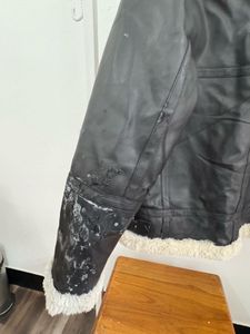 Unisex Faux Leather Aviator Jacket