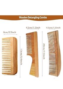 Wooden Comb [New] Set Of 3 Piece