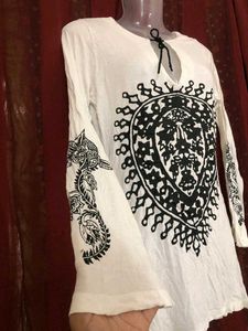 Earthbound White Printed Top