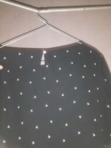 Black Printed Top