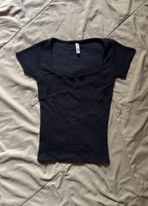 Black Ribbed Top