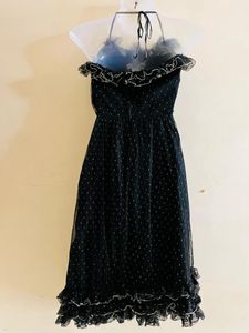 Korean Designer Flared Black One Piece