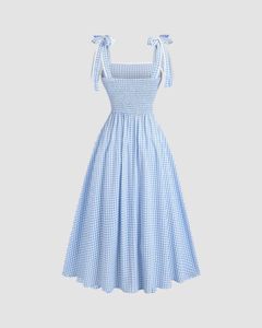 Cute Blue Gingham Dress
