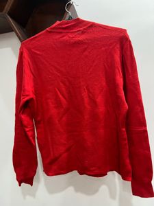 Red Embellished Knit Top