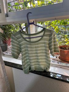 Striped Knit Crop Top