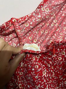 Red Floral Mini Dress